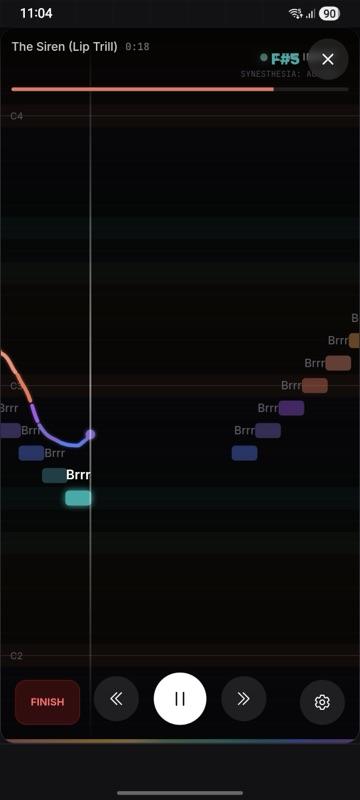 Live pitch detection showing real-time vocal feedback